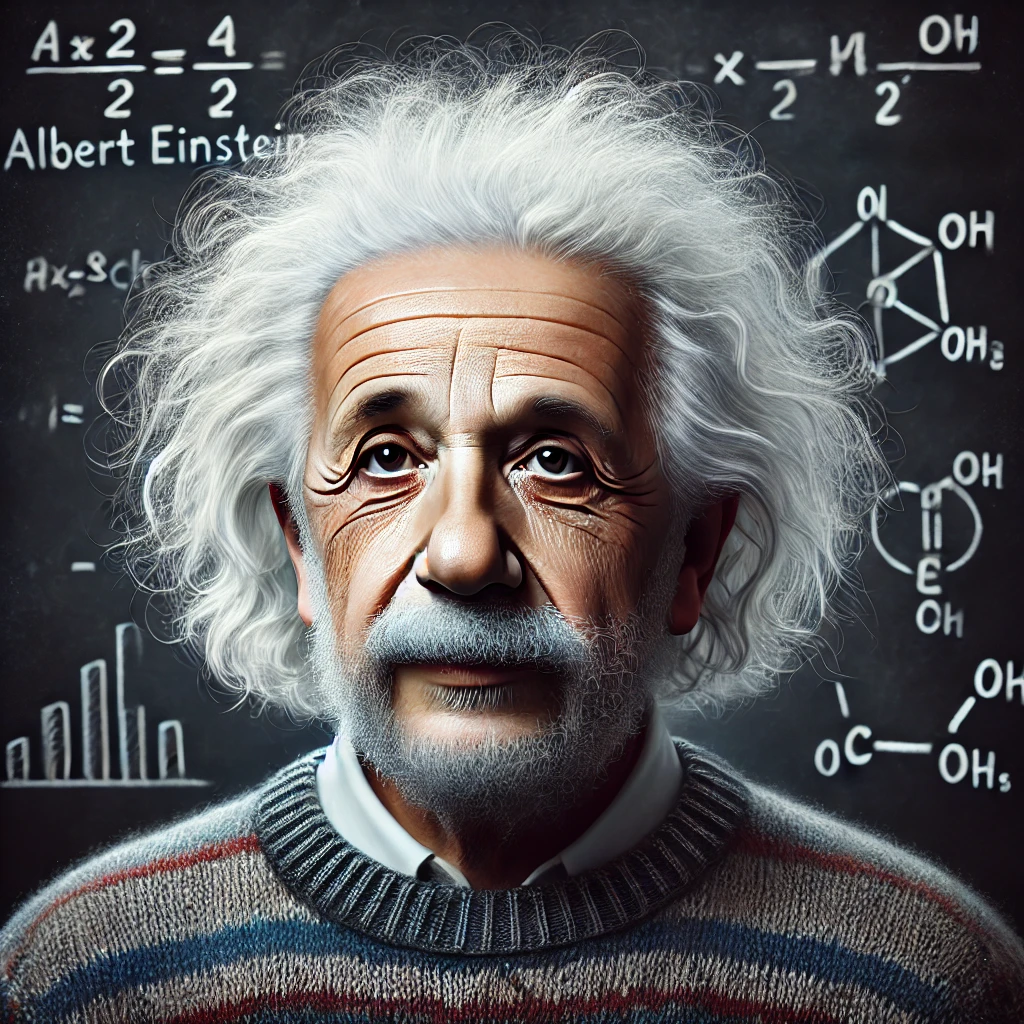 A portrait of Albert Einstein