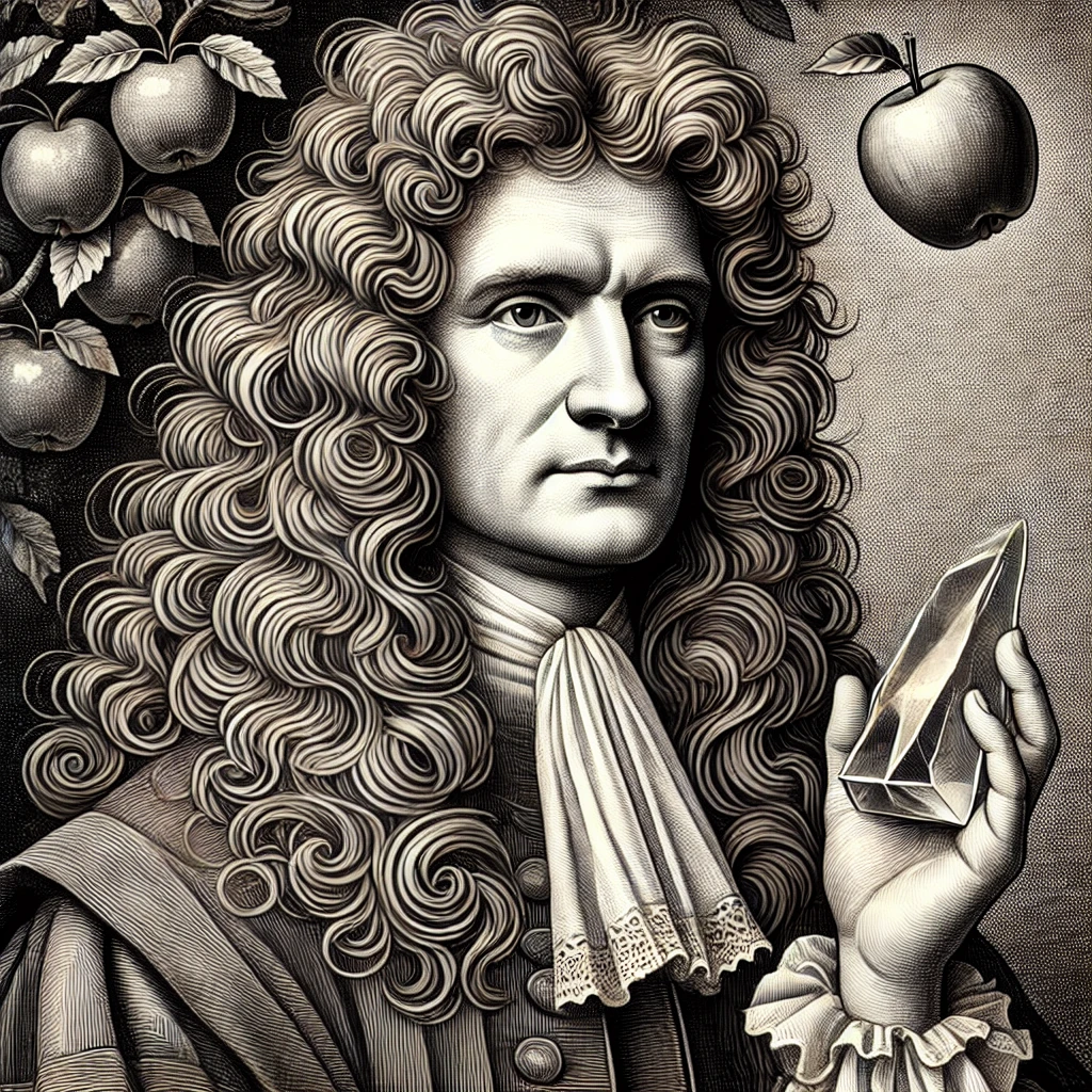 A detailed portrait of Sir Isaac Newton