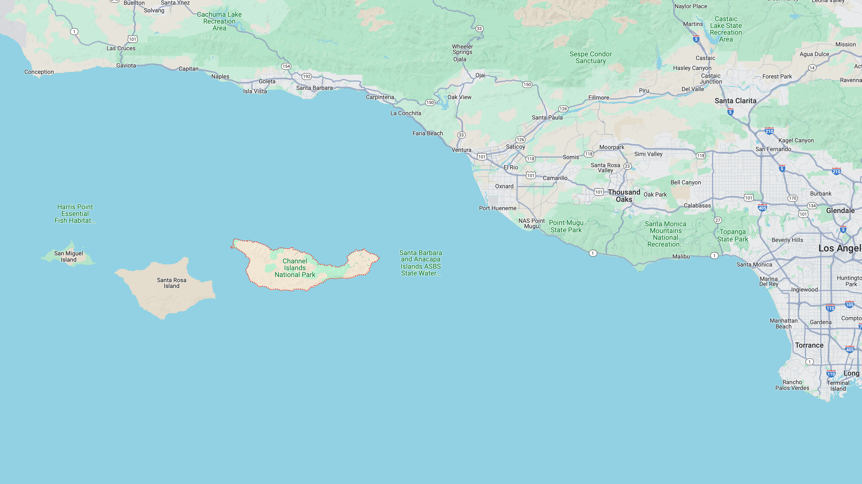 Santa Cruz Island Map